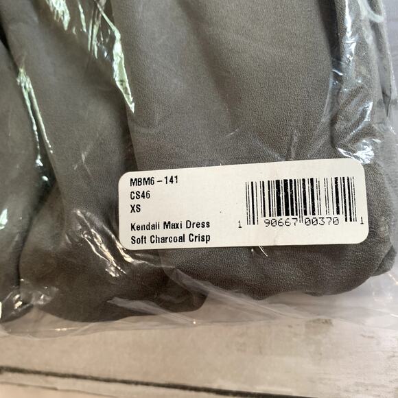 NWT Show Me Your Mumu Kendall Maxi Dress in Soft Charcoal Crisp - Picture 4 of 7